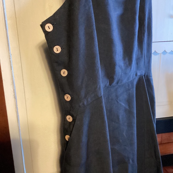 SON DE FLOR LINEN PINAFORE JUMPER STYLE DRESS - L - Picture 4 of 8